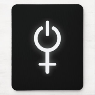 Girl Power Electronic Symbol for Gamer Female Sign Mouse Pad