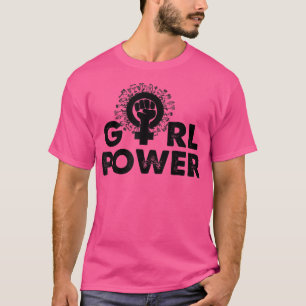 Girl Power Feminism , Unise Slogan Flower Tee,wome T-Shirt