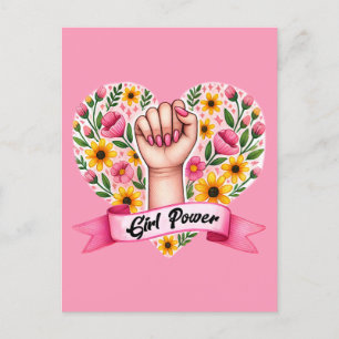 Girl Power Feminist Postcard