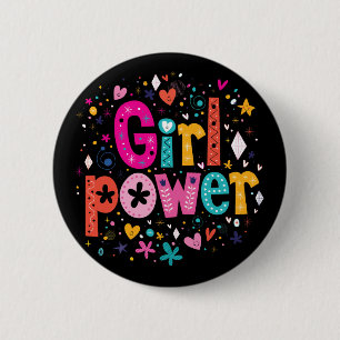 Girl Power Flower Button   Mini Brothers