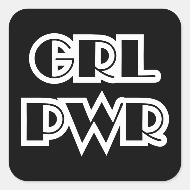 Girl Power, Grl Pwr Square Sticker (Front)