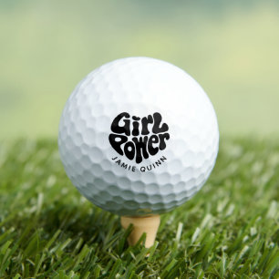 Girl Power Heart Custom Text or Name Golf Balls