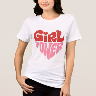Girl Power Heart Design Tri-Blend Shirt