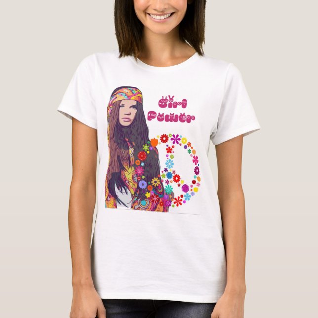 Girl power hippie design T-Shirt (Front)