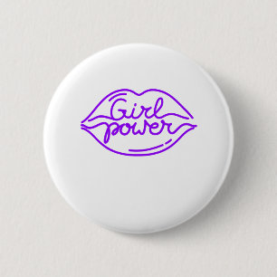 Girl Power Kiss  Cool Woman Feminist Movement 6 Cm Round Badge