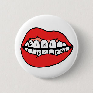 Girl Power Lips 6 Cm Round Badge