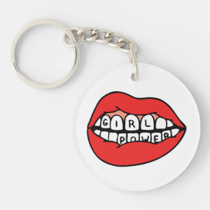 Girl Power Lips Key Ring