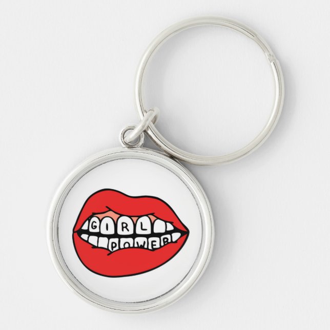 Girl Power Lips Key Ring (Front)