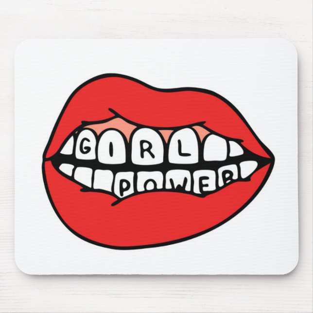 Girl Power Lips Mouse Pad (Front)