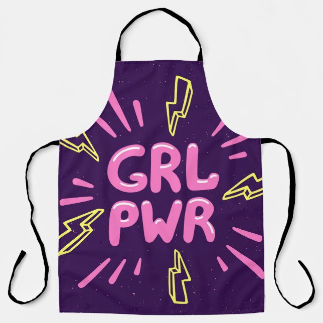 Girl power movement slogan seamless pattern apron (Front)