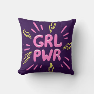 Girl power movement slogan seamless pattern cushion