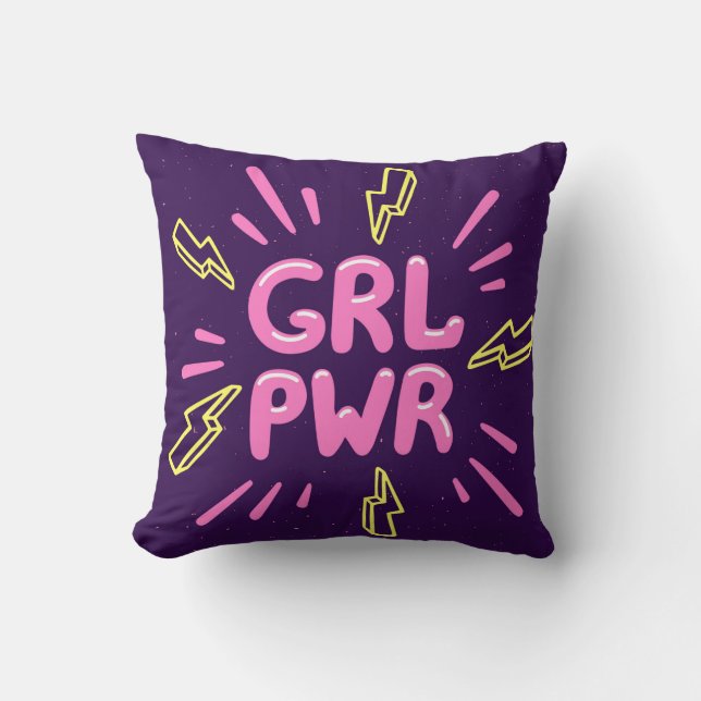 Girl power movement slogan seamless pattern cushion (Front)
