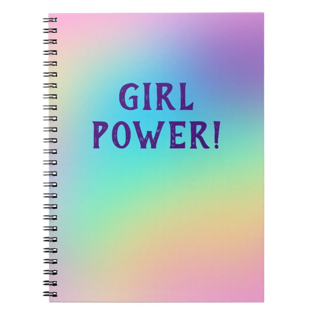 Girl Power! Pastel Rainbow Notebook (Front)