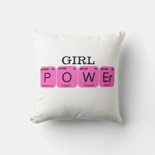 Girl Power Periodic Tablo Element Cushion
