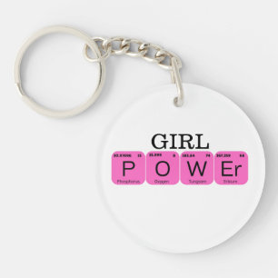 Girl Power Periodic Tablo Element Key Ring