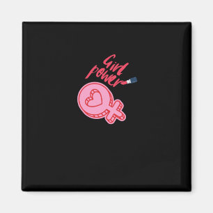 Girl Power Pink Feminist Sticker  Magnet