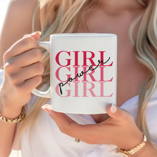 Girl Power Pink Modern Feminist Coffee Mug