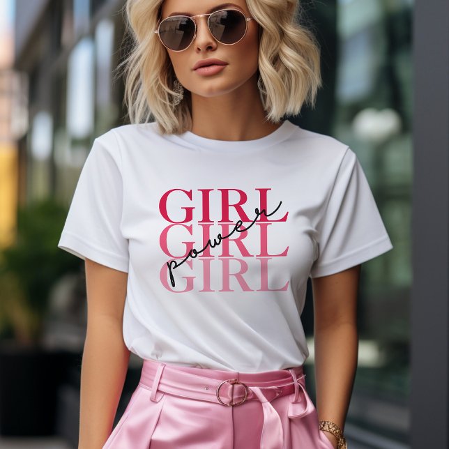 Girl Power | Pink Modern Feminist Tri-Blend Shirt (Creator Uploaded)