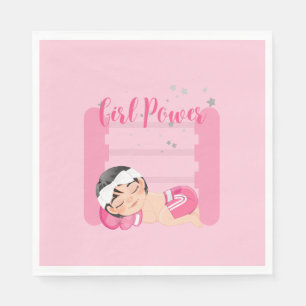 Girl power pink  napkin