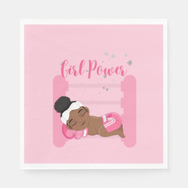 Girl power pink  napkin (Front)