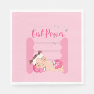 Girl power pink napkin