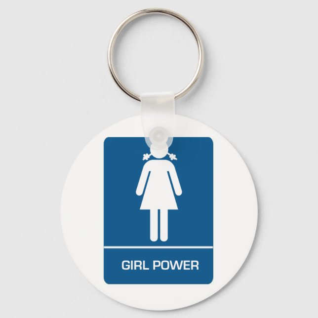 Girl Power Restroom Door Key Ring (Front)