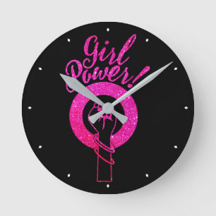 Girl Power  Round Clock
