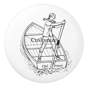 Girl Power Sculling Boat Thunder_Cove Ceramic Knob