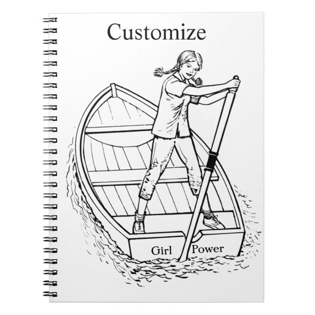 Girl Power Sculling Boat Thunder_Cove Notebook (Front)