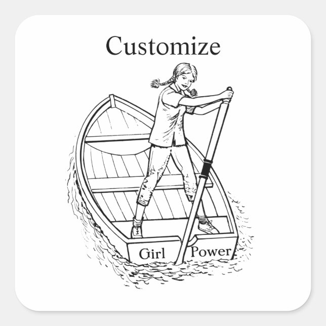 Girl Power Sculling Boat Thunder_Cove  Square Sticker (Front)