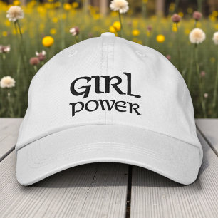 Girl Power Simple Modern Typography Custom Embroidered Hat