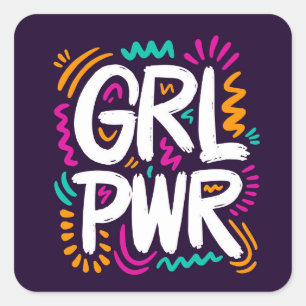 Girl Power Square Sticker