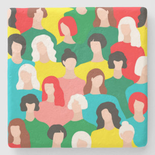 Girl power stone coaster