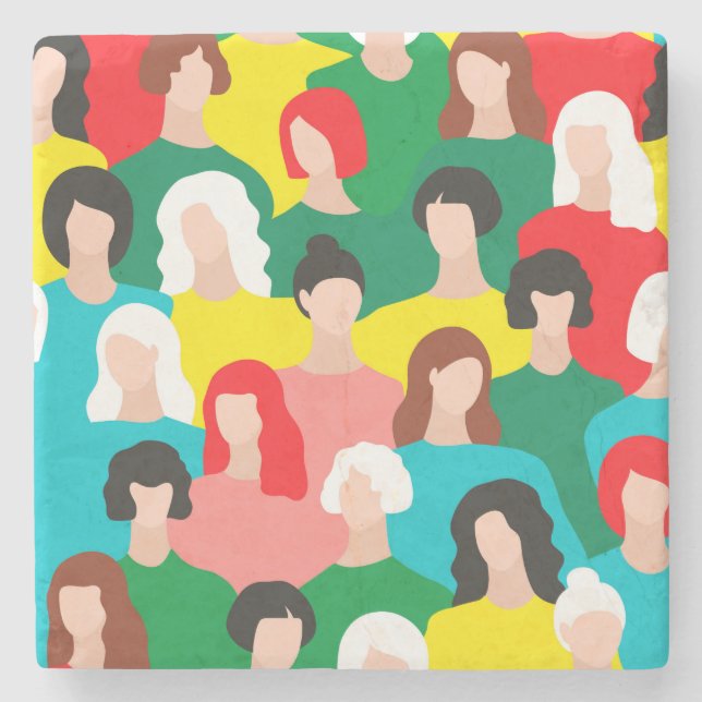 Girl power stone coaster (Front)