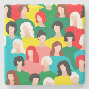 Girl power stone coaster