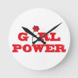 Girl Power T-Shirt - Awesome Women Female Feminist Round Clock
