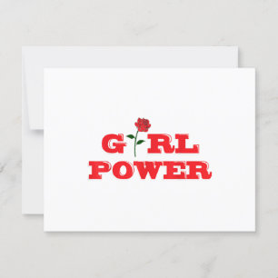 Girl Power T-Shirt - Awesome Women Female Feminist RSVP Card