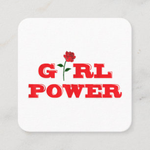 Girl Power T-Shirt - Awesome Women Female Feminist Square Business Card