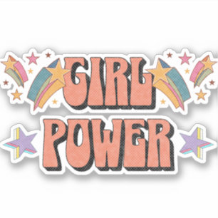 Girl Power text design with stars