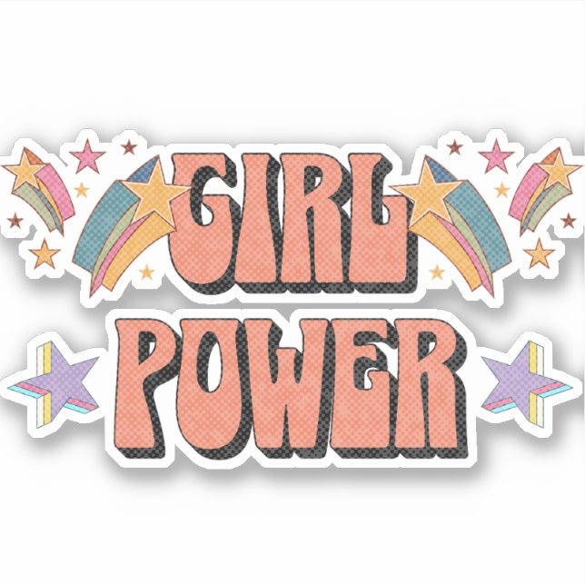 Girl Power text design with stars (Front)