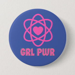 Girl Power Throw Pillow 7.5 Cm Round Badge