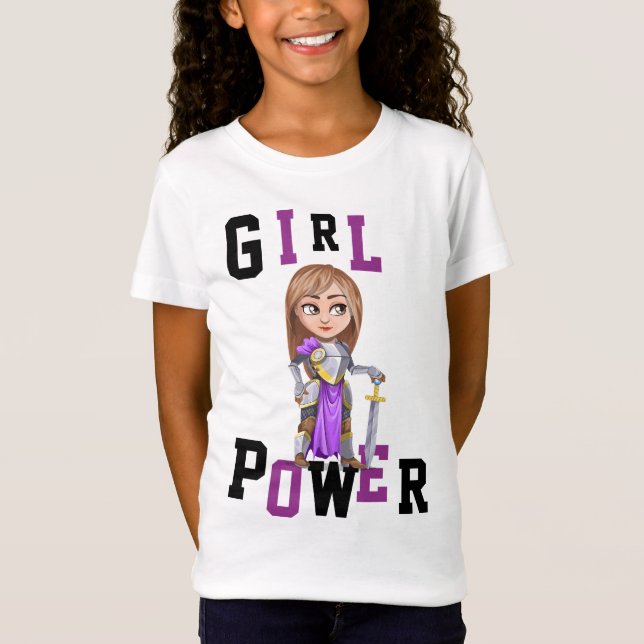 GIRL POWER TSHIRTS - personalised KNIGHTS (Front)