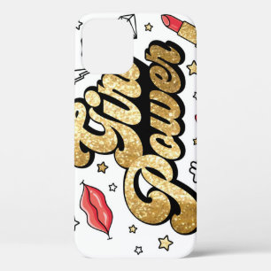 Girl Power: Vintage Feminist Glitter. iPhone 12 Case