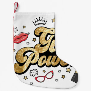 Girl Power: Vintage Feminist Glitter. Small Christmas Stocking