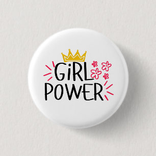 Girl Power Women's Day 3 Cm Round Badge