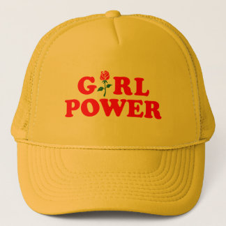 Girl Power Yellow Trucker Hat