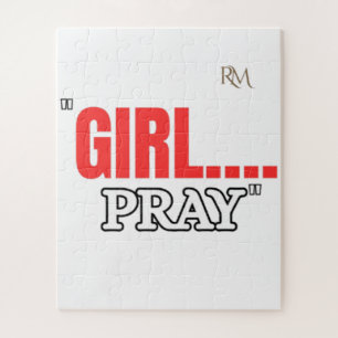 Girl Pray T-Shirt Faith Based Christian Shirt fo Jigsaw Puzzle