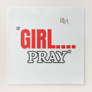 Girl Pray T-Shirt Faith Based Christian Shirt fo Jigsaw Puzzle