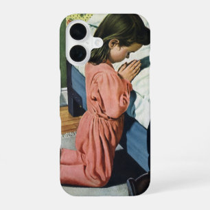 Girl Praying at Bedtime, the Lord's Prayer iPhone 16 Case