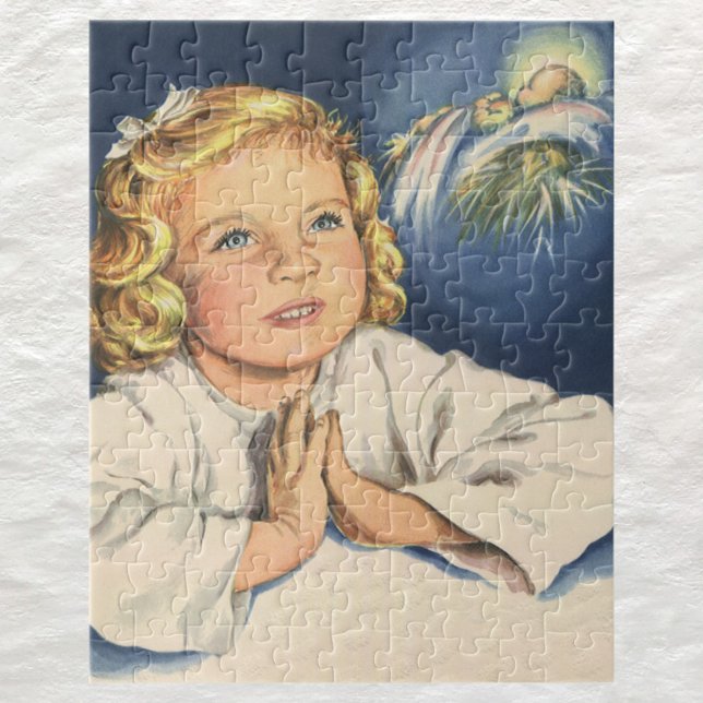 Girl Praying to Jesus Christ, Bedtime Prayers Jigsaw Puzzle (Creator Uploaded)